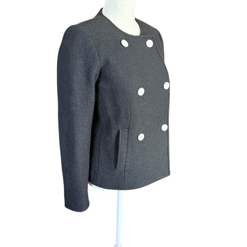 Talbots black double breasted fully lined wool jacket coat women's size 0P - Picture 2 of 8