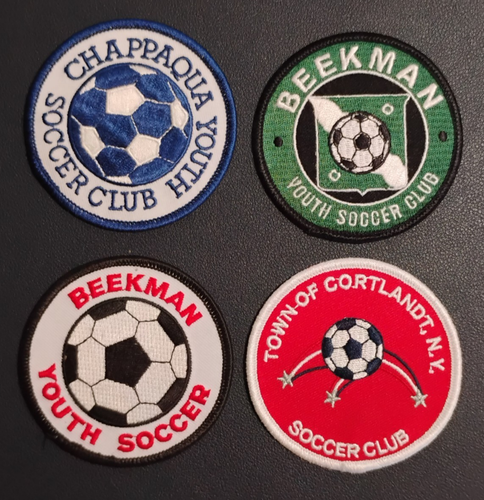 X4 Vintage NY Ostküste verschiedene Jugendmannschaften Fußball bestickte Aufnäher Menge 4