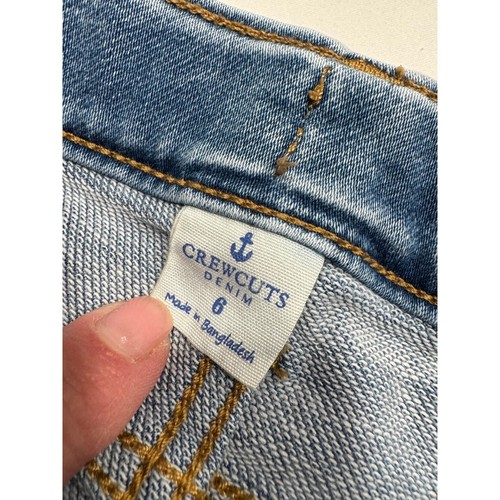 Crewcuts x J.Crew Boys Stretch Denim Jeans Size 6 Whiskered Straight 5-Pocket - Picture 5 of 10