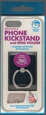 Reusable Rotating Phone Kickstand and Ring Holder Grip Silver New in Box