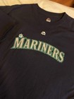 Majestic Seattle Mariners Mens T Shirt Size 2X Xxl Blue Mlb 100% Cotton Tee