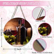 Welcome Sign For Front Door Wine Farmhouse Welcome Signs Kitchen Home Red Win...