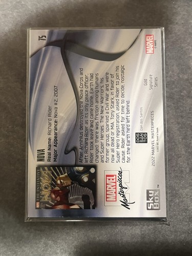 2022 Upper Deck Marvel Masterpieces Gold Foil Signature Level 3 #75 NOVA - Bild 2 von 2