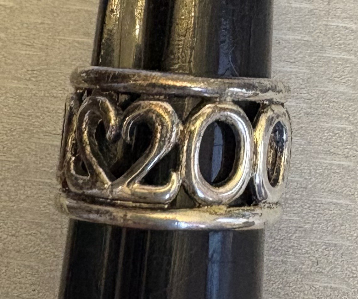 Sterling Silver Ring Openwork Cutout Heart Band 2… - image 12