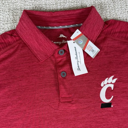 NWT Tommy Bahama Men’s Medium Cincinnati Bearcats IslandZone Red Delray Polo