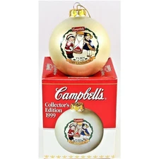 Campbell Soup Kids Glass Ball Ornament 1999-2000 Turn of the Millennium With Box
