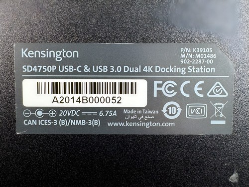 Original Kensington SD4750P USB-C 3.0 Dual 4K Hybrid Docking Station - Picture 3 of 12