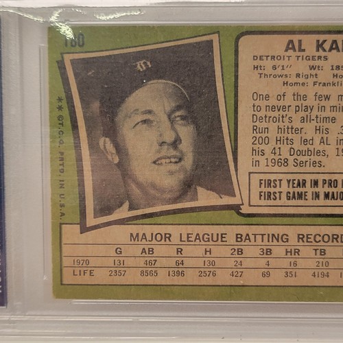 AL Kaline HOF Signed 1971 Topps #180 Detroit Tigers PSA/DNA AUTO - Picture 11 of 11