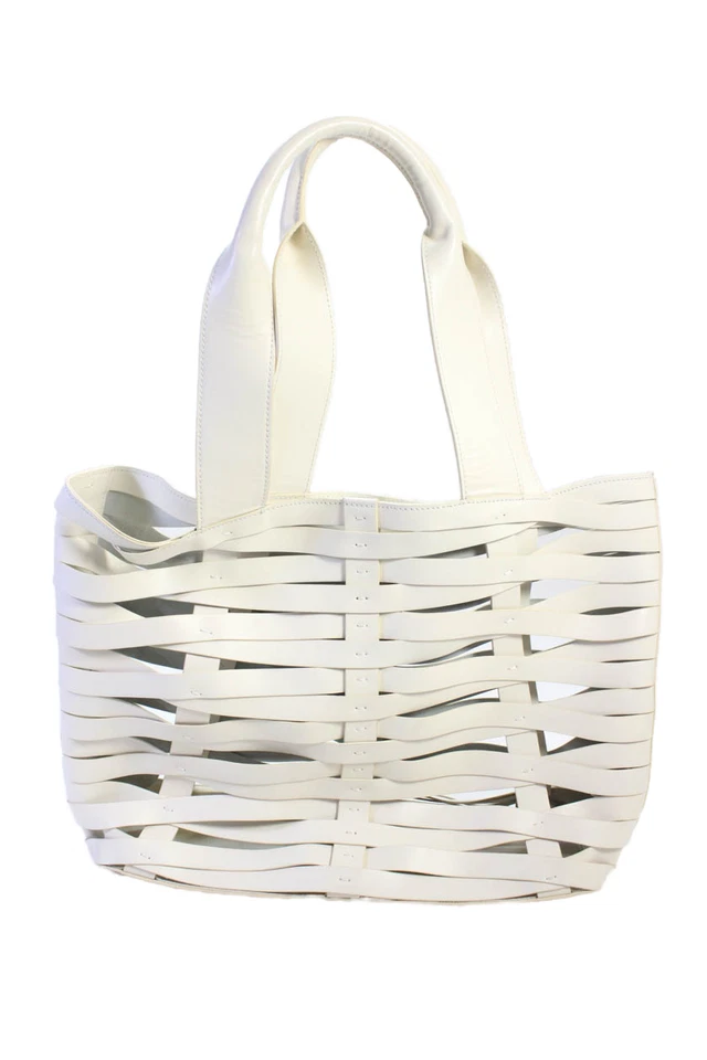 Bolso de mano Vince Camuto para mujer de cuero con tiras abierto grande de hombro blanco Foto 3 de 4