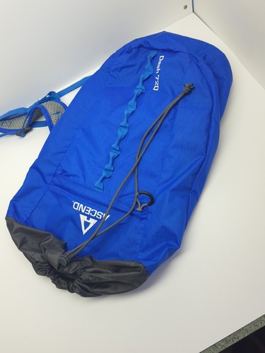 Ascend Dash 720 Hiking Backpack Lightweight Day Pack Drawstring Blue White Nylon - Picture 14 of 15