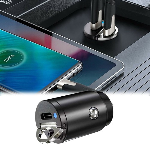Mini Cargador Doble USB PD Tipo-C Coche Teléfono 30W Cargador Rápido Adaptador Accesorios - Imagen 11 de 12