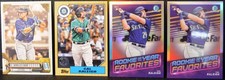 LOT of 4 2022 CAL RALEIGH Rookie Topps, Topps GQ, 2 Bowman Chrome Refractor ROTY