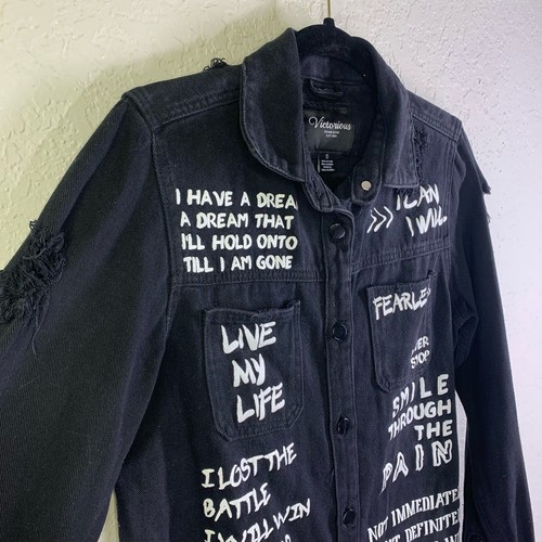 Giacca jeans camionista denim con bottoni invecchiati VICTORIOUS Shacket Uni Who I Am SM - Foto 9 di 18