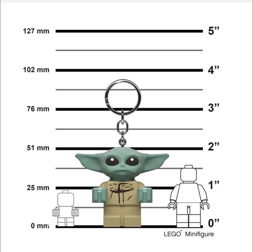 Lego Keychain The Child Grogu Baby Yoda 2" LED Key Light Star Wars Flashlight - Picture 9 of 10