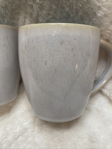 2 Casafina Portogallo 14 oz. tazze in gres smalto sabbia bianco con smalto a goccia blu mare - Foto 5 di 15