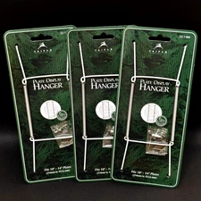 Wire Plate Hanger White Fits 10" - 14"  Deluxe Wall Display Lot of 3 NEW