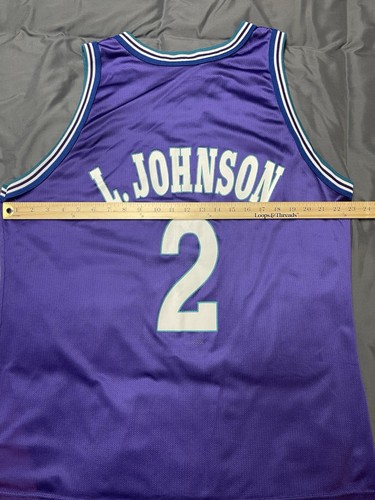 Herren Larry Johnson Charlotte Hornets 1990s Vintage Champion Trikot - Größe 48 - Bild 3 von 7