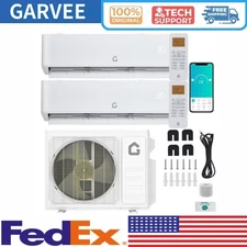 27000 BTU Dual Zone Mini Split Air Conditioner 9000+12000 BTU Heating & Cooling