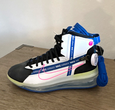 Nike Air Max 720 Saturn Men s High Top Black/White/Blue/Pink AO2110-100 Size 8.5