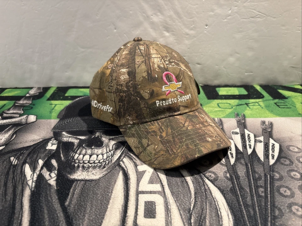 Chevrolet Realtree Xtra Camo Proud to Support Pink Ribbon Baseball Hat, New - Image 4 of 4