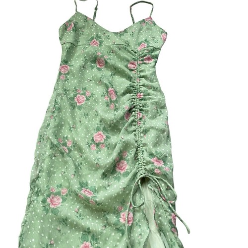 Hello Molly Green Floral High Slit Maxi Dress - 2 - Picture 3 of 7