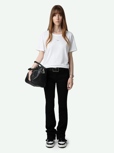 NUEVA Camiseta Mujer Francesa Zadig&Voltaire Ala Caliente Diamante Algodón Manga Corta S-L - Imagen 26 de 26