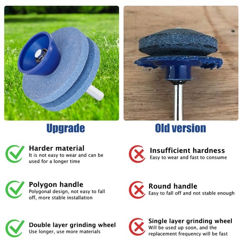 5 Pack Lawn Mower Blade Sharpener,【New】 Double Layer Corundum Lawn Mower Blad... - Picture 3 of 7
