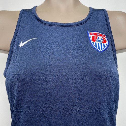USMNT Soccer Team USA Nike Dri Fit Training Blue Tank Top Jersey Women's LARGE - Picture 3 of 16