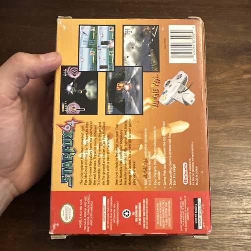 Star Fox 64 (Nintendo 64 N64) Complete Big Box W Rumble - Tested - Authentic - Afbeelding 12 van 12