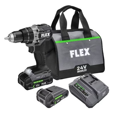 Flex FX1251-2A 24V Brushless Cordless 1/2'' 2-Speed Hammer Drill Kit