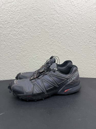 Salomon Herren Schwarz Mesh Speedcross 4 SensiFit Trail Laufschuhe Größe 12
