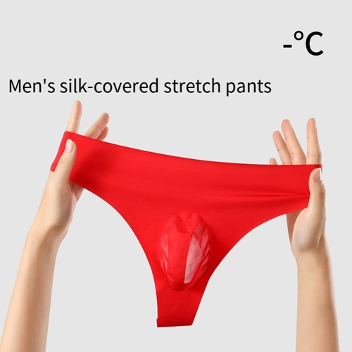 Slip uomo intimo senza cuciture traspirante sexy mutandine seta ghiaccio trasparente - - Foto 11 di 28