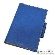 Used Pawnshop HERMES Notebook Cover Agenda GM  A Blue/Yellow Miscellaneous