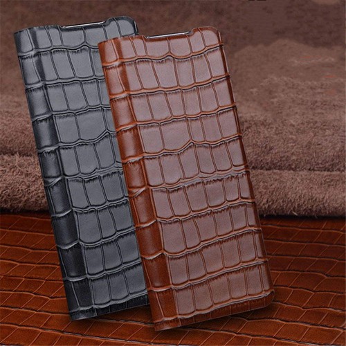 Echt Leder Tasche für Samsung Galaxy Z Fold 5 Krokodil Gitter Flip Cover - Bild 2 von 32