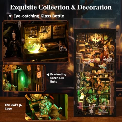 ETKVR Book Nook Kit, DIY 3D Wooden Puzzle Booknook Bookend Model Miniature - Picture 3 of 7