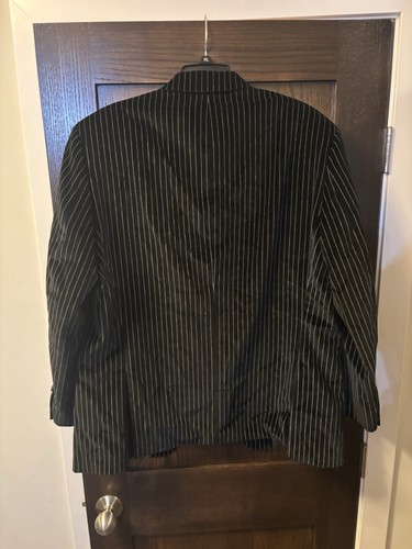 Calvin Klein Men’s Black Velvet Pinstripe Blazer, Size 46R - Picture 2 of 3