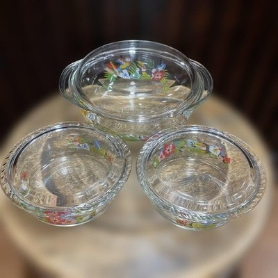 Pyrex Tropical Retro Pop Glas Kochset Iwaki Glas Selten Vintage Sammlerstück