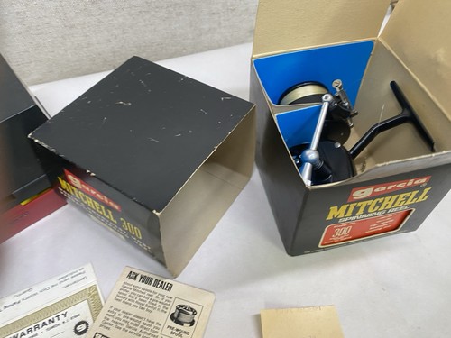 Vintage Mitchell Garcia 300 Spinnrolle NOS Angelrolle in Box mit Spule Frankreich - Bild 5 von 9
