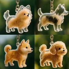Clear Puppy Hair Memorial Capsule Pet's Dog Fur Container DIY Pendant Keychain