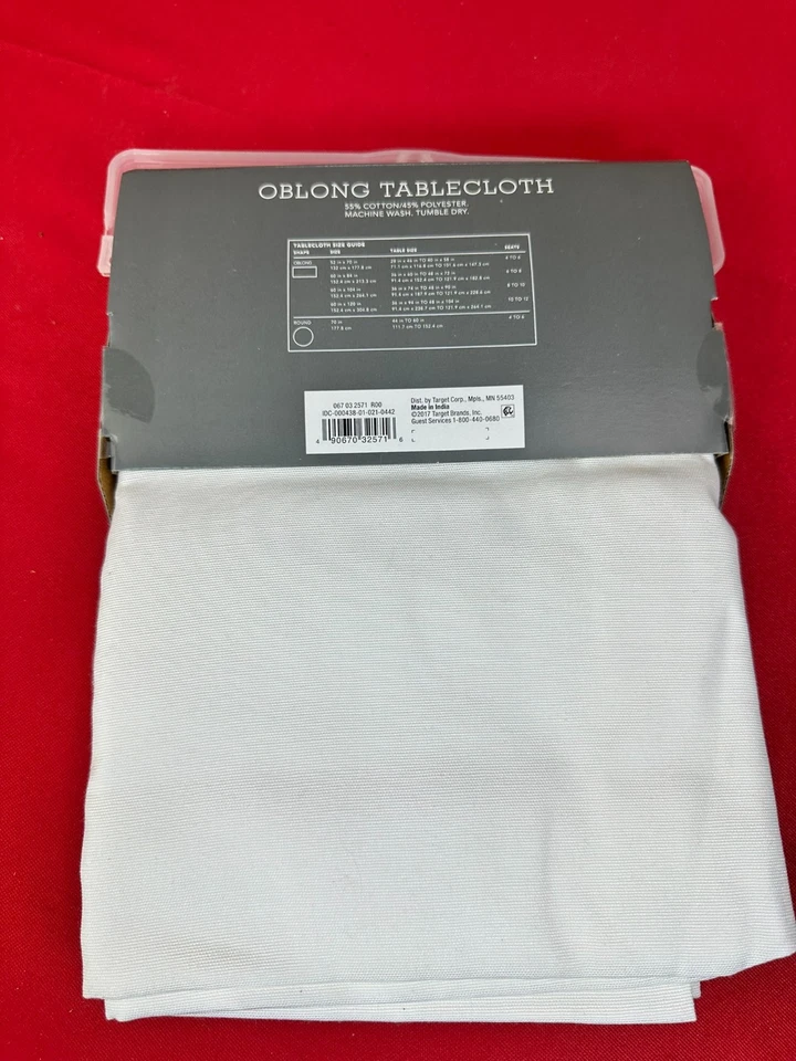 Threshold Quality & Design Oblong White Tablecloth Home Decor 60x84 - Image 4 of 4