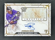 2024 Topps Inception JORDAN BECK ROOKIE AUTO BASE RELIC /99 FIRST MLB HIT