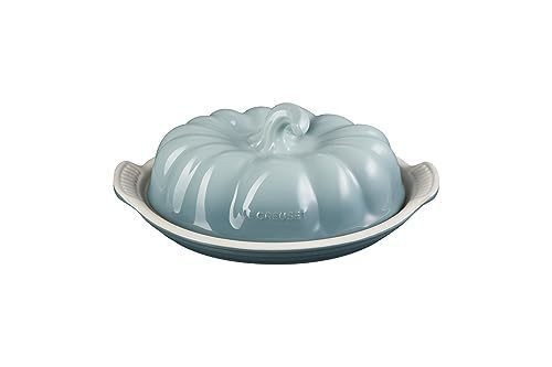 Le Creuset Stoneware Pumpkin Butter Dish Halloween Sea Salt Color Stoneware New - Picture 1 of 3
