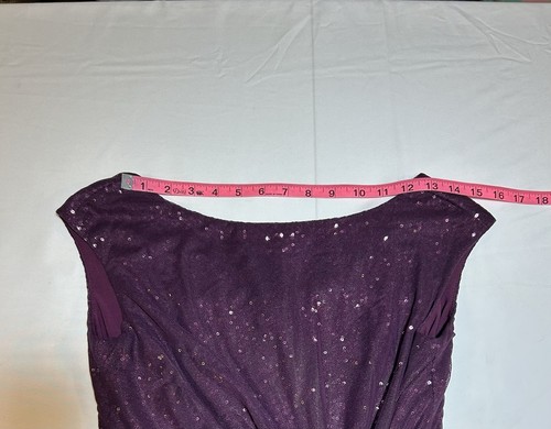 Lauren by Ralph Lauren Womens Size 6 Prune Purple Sparkle Formal Evening Dress - Picture 9 of 14