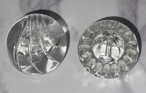 Vintage 12 Czech Clear Depression Crystal Glass Crafting Buttons 107-25 - Picture 9 of 15