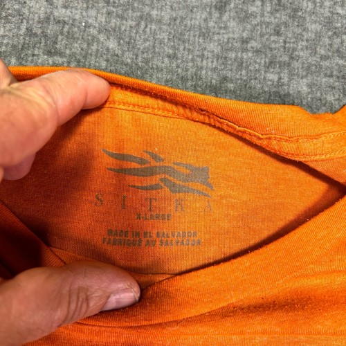 SITKA Shirt Mens XL Long Sleeve T-Shirt Orange Patriotic Graphic Casual - Picture 4 of 10