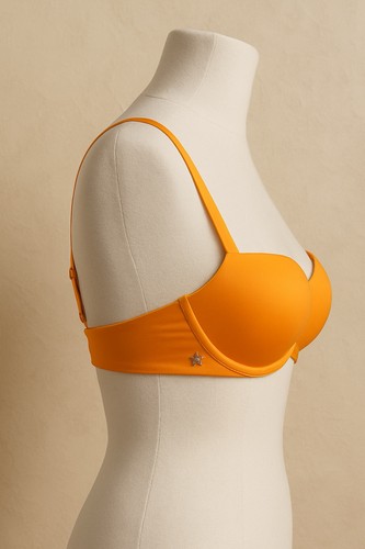 Neu mit Etikett Savage X Fenty hellorange Satin Bügel BH - Größe 34C - Bild 3 von 9
