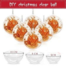 1-50X Clear Plastic Ball Fillable Christmas DIY Craft Ball Home Hanging Ornament