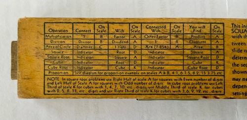 Lawrence Engineering Service Wooden Slide Rule - Made in USA - Foto 5 di 8
