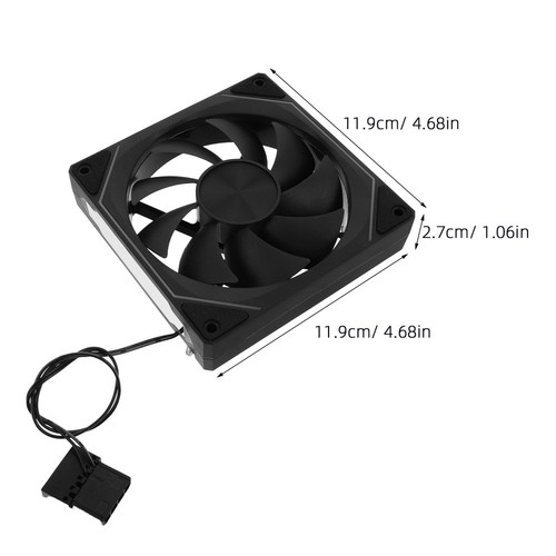 RGB-PC-Gehäuselüfter: Leiser Kühllüfter mit LED-Beleuchtung, einstellbare - Afbeelding 5 van 12