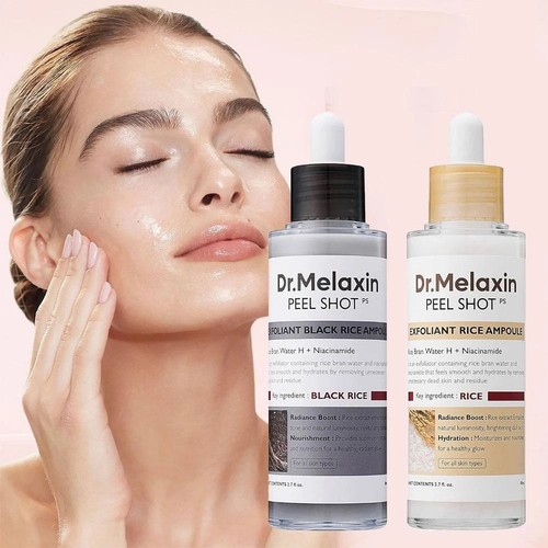 2X Dr.Melaxin Peel Shot /Glow/ Exfoliant Rice Ampoule (White Rice/Black -Rice)